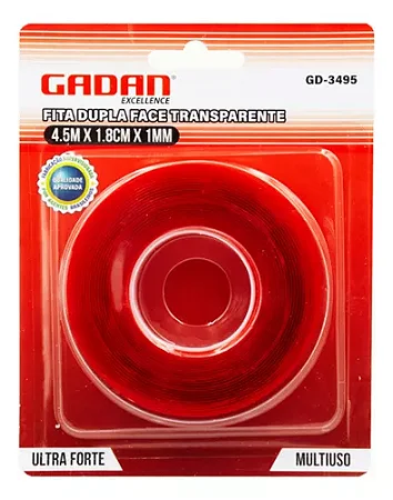 FITA DUPLA FACE TRANSPARENTE 4,5M - GADAN