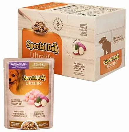 SPECIAL DOG SACHE ULTRALIFE RAÇAS PEQUENAS - FRANGO 100 G - CAIXA C/ 12
