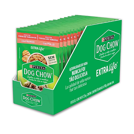 DOG CHOW SACHE ADULTOS TODOS TAMANHOS - FRANGO 100 G - CAIXA C/ 15