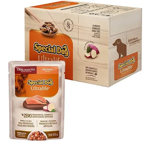 SPECIAL DOG SACHE ULTRALIFE ADULTOS - SALMÃO 100 G - CAIXA C/ 12