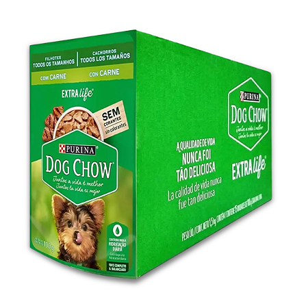 DOG CHOW SACHE FILHOTES TODOS TAMANHOS - CARNE 100 G - CAIXA C/ 15