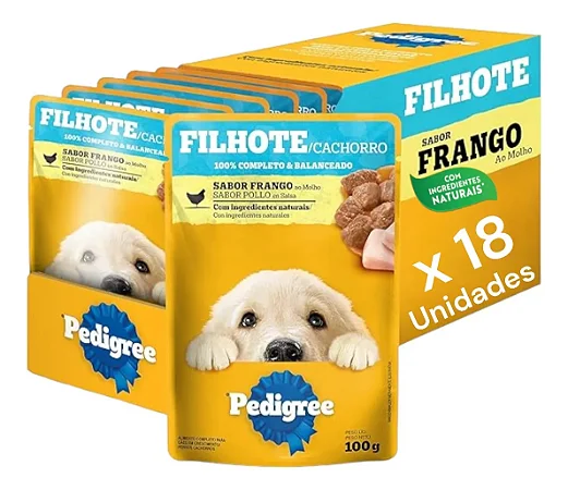 PEDIGREE SACHÊ FILHOTES - FRANGO AO MOLHO 100 G - CAIXA C/ 18