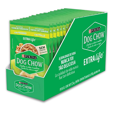 DOG CHOW SACHE FILHOTES TODOS TAMANHOS - FRANGO 100 G - CAIXA C/ 15