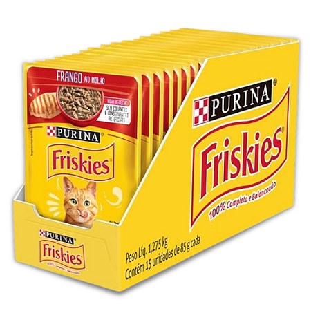 FRISKIES SACHE ADULTOS - FRANGO 85 G - CAIXA C/ 15