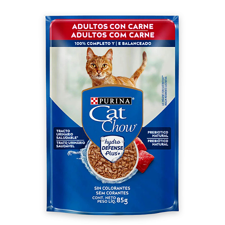 CAT CHOW SACHE ADULTOS - CARNE AO MOLHO 85 G
