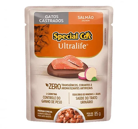 SPECIAL CAT SACHE ULTRALIFE CASTRADOS - SALMÃO 85 G