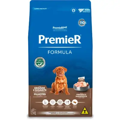 PREMIER FÓRMULA CÃES FILHOTES RAÇAS GRANDES - FRANGO