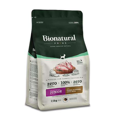 BIONATURAL PRIME CÃES JUNIOR RAÇAS PEQUENAS FRANGO