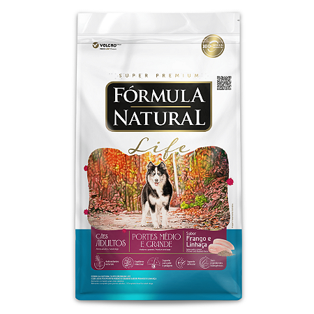 FORMULA NATURAL LIFE CÃES ADULTOS MÉDIOS E GRANDES