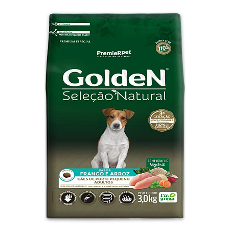 GOLDEN SELEÇÃO NATURAL CÃES ADULTOS MINI BITS