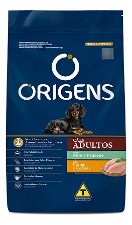 ORIGENS CÃES ADULTOS MINI E PEQUENO PORTE FRANGO E CEREAIS