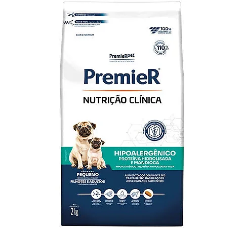 PREMIER NUTRIÇÃO CLÍNICA CÃES HIPOALERGÊNICO PROTEÍNA HIDROLISADA PEQUENO PORTE