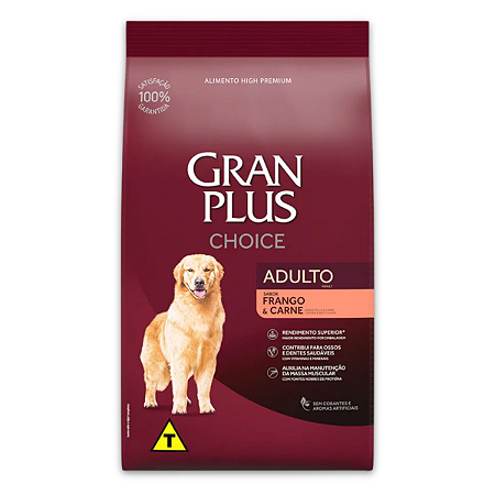 GRAN PLUS CÃES ADULTOS CHOICE FRANGO E CARNE