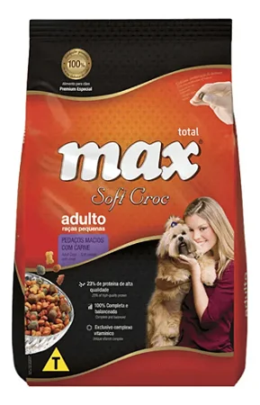 MAX CÃES ADULTOS RAÇAS PEQUENAS SOFT CROC CARNE