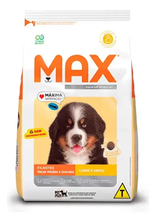 MAX CÃES FILHOTES CARNE E ARROZ