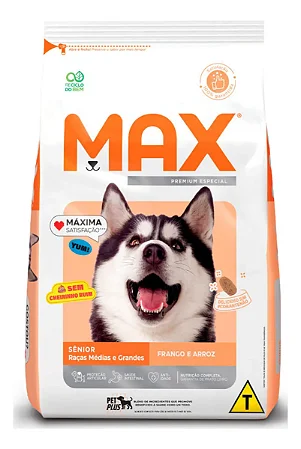 MAX CÃES SENIOR FRANGO E ARROZ