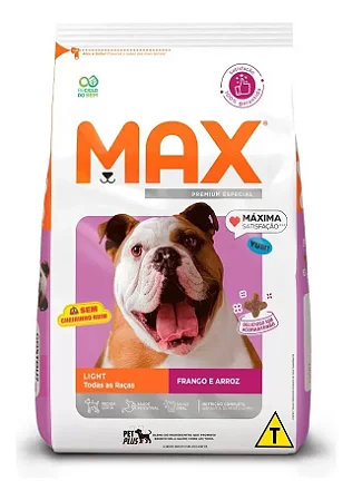 MAX CÃES LIGHT FRANGO E ARROZ