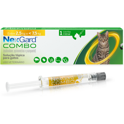 NEXGARD COMBO GATO G 2,5 A 7,5 KG - 0.9 ML - CAIXA C/ 1 TABLETE