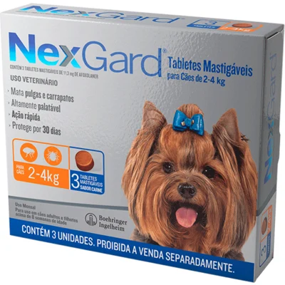 NEXGARD CÃES DE 02 Á 04 KG 11,3 MG - CAIXA C/ 3 TABLETES