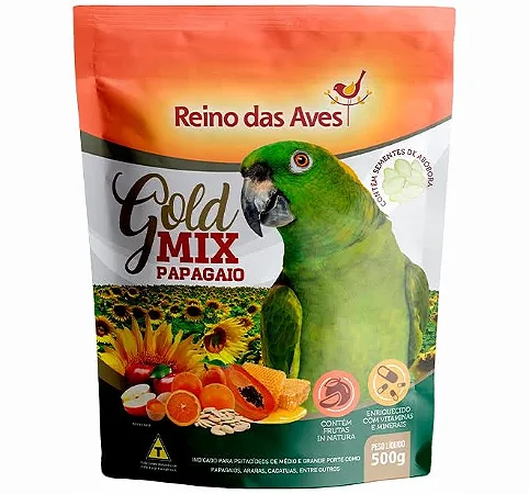 Reino das Aves - Papagaio Gold Mix 500 G