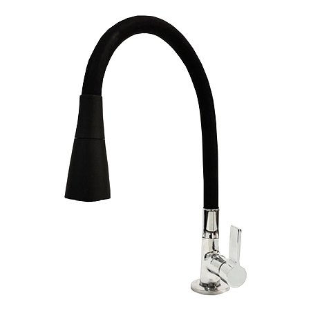 Torneira De Cozinha Veneza Edra Preta 1/4 De Volta - Bancada