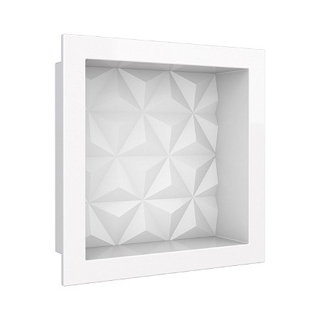 Nicho p/ Banheiro Mult 30x30cm Branco Texturizado Triangular Cozimax