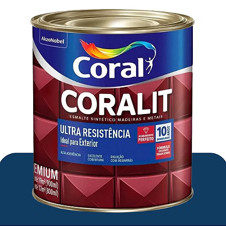 Esmalte Coral Coralit Ultra Azul Del Rey Brilhante 0,9L