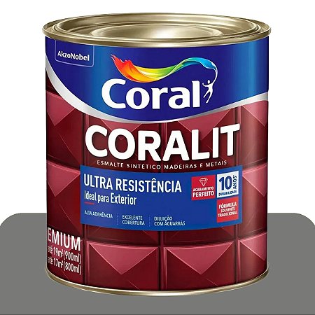 Esmalte Coral Coralit Ultra Cinza Médio Brilhante 0,9L