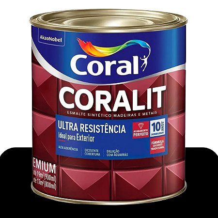 Esmalte Coral Coralit Ultra Preto Brilhante 0,9L