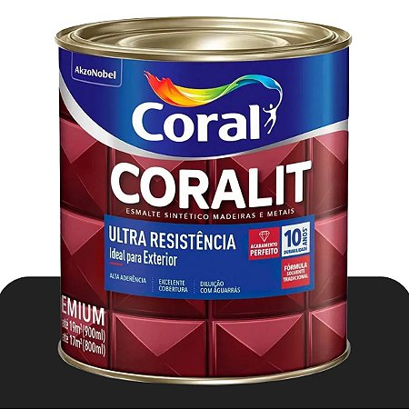 Esmalte Coral Coralit Ultra Preto Fosco 0,9L