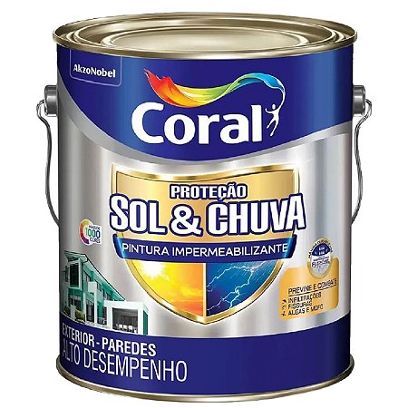 TINTA IMPERMEABILIZANTE CORAL SOL E CHUVA BRANCO 3,6 L