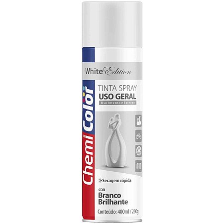 TINTA SPRAY BRILHANTE 400ML CHEMICOLOR BRANCO