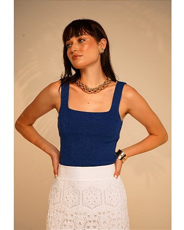 Saia em Tricot Rendada