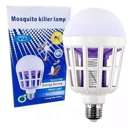 Lâmpada Luz Led 15 Watts Mata Mosquito Insetos Pernilongo V80 E27