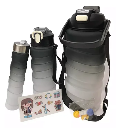 Kit 3 Garrafas Squeeze com Adesivos para personalizar