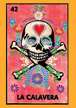 Print A4 La Calavera - Loteria Mexicana