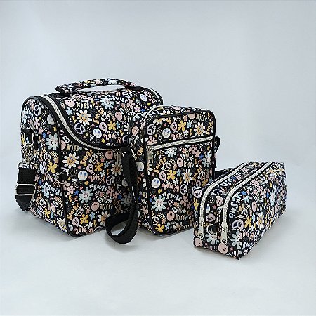 Bolsa Termica Noah . + Sholder + Estojo Duplo - Estampa Floral