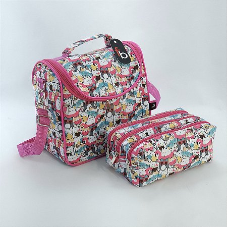 Bolsa Térmica Noah  +  Estojo triplo - Gatinhos Summer