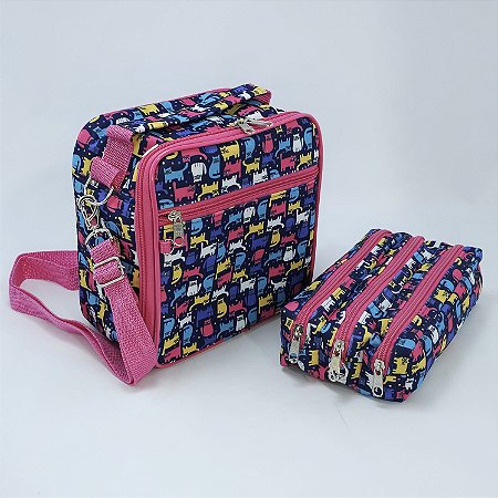 Bolsa Térmica Amora  + Estojo triplo (2 peças)