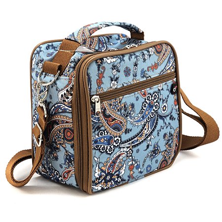 Bolsa Térmica Amora - Estampa Arabesco Azul Claro