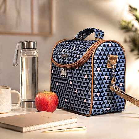 Bolsa Térmica Lancheira Compacta - Estampa Triângulo