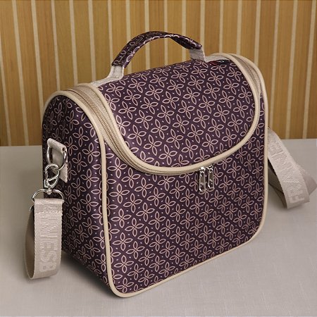 Bolsa Térmica Lancheira Compacta - Estampa Marrom Clássico