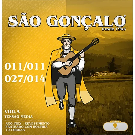 ENCORDOAMENTO PARA VIOLA CAIPIRA 0.11 EM AÇO SÃO GONÇALO