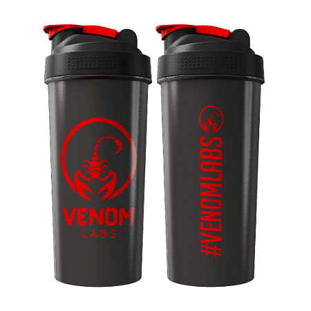 Coqueteleira Venom Labs 700ml - Preta com Vermelho