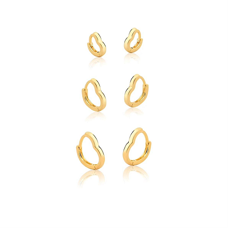 TRIO MINI ARGOLA CORAÇAO