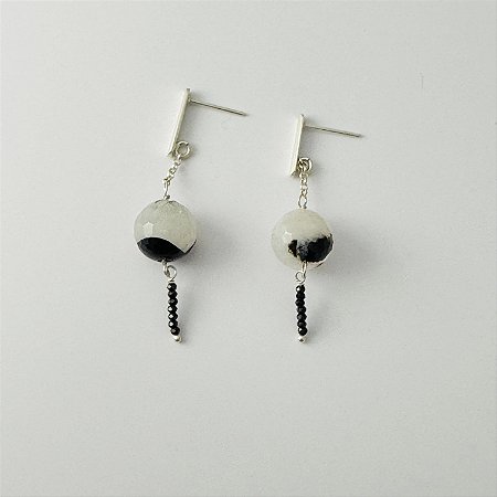 Brinco ágata bicolor