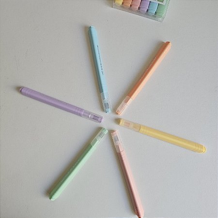Kit 6 Marca Texto 6 Cores Triângulo