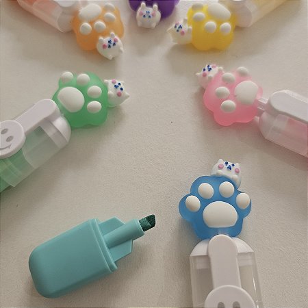 kit 6 marca textos patinha de gato