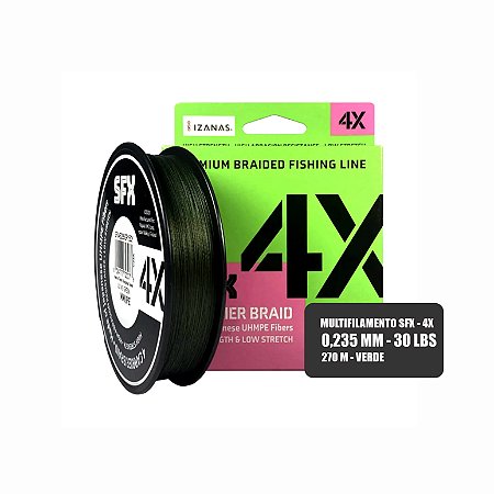 Linha Multifilamento SFX 4X - 30LB - 270 metros - verde