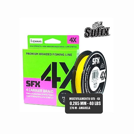 Linha Multifilamento SFX 4X - 40LB - 270 metros - Amarela